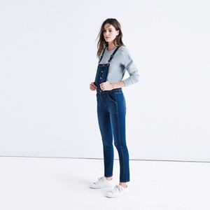 ISO - Madewell Button-Front Skinny Overalls